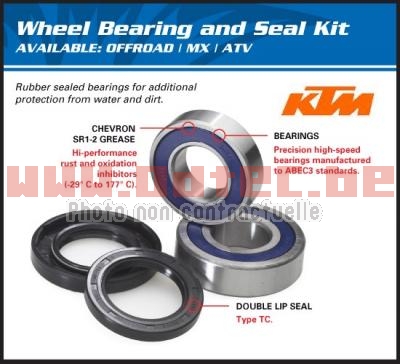 Kit de roulements de roue arrière quad KTM