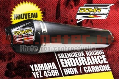 SILENCIEUX DOMA Yamaha YFZ-450 R ENDURANCE INOX/CARBONE